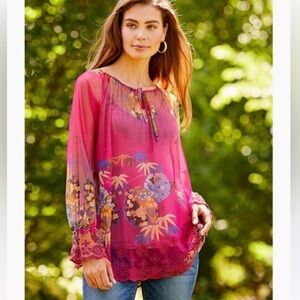 JOHNNY WAS XS Mazzy peasant blouse Retail $270